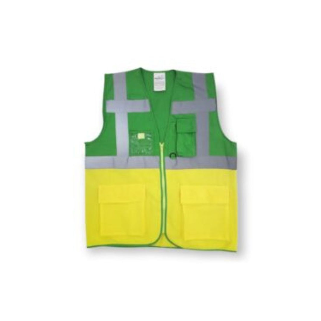 Vaultex IKM Executive Fabric Vest - 180 GSM, Yellow & Green