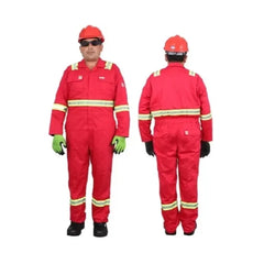 Vaultex MTA Fire Retardant Coverall With Reflective Tape 230 GSM - Red - Slide 1