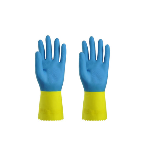 Vaultex NEP Latex Flocklined Gloves - Blue & Yellow