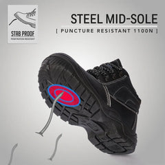 Vaultex PRI S1P High Ankle Safety Shoes - Black - Slide 10