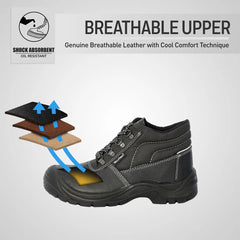 Vaultex PRI S1P High Ankle Safety Shoes - Black - Slide 6
