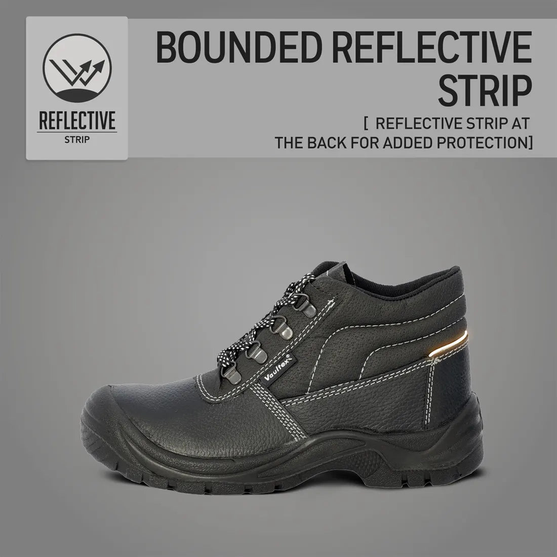 Vaultex PRI S1P High Ankle Safety Shoes - Black