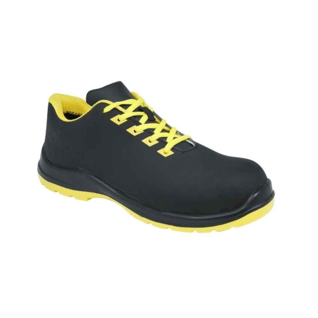 Black and cheap neon yellow shoes