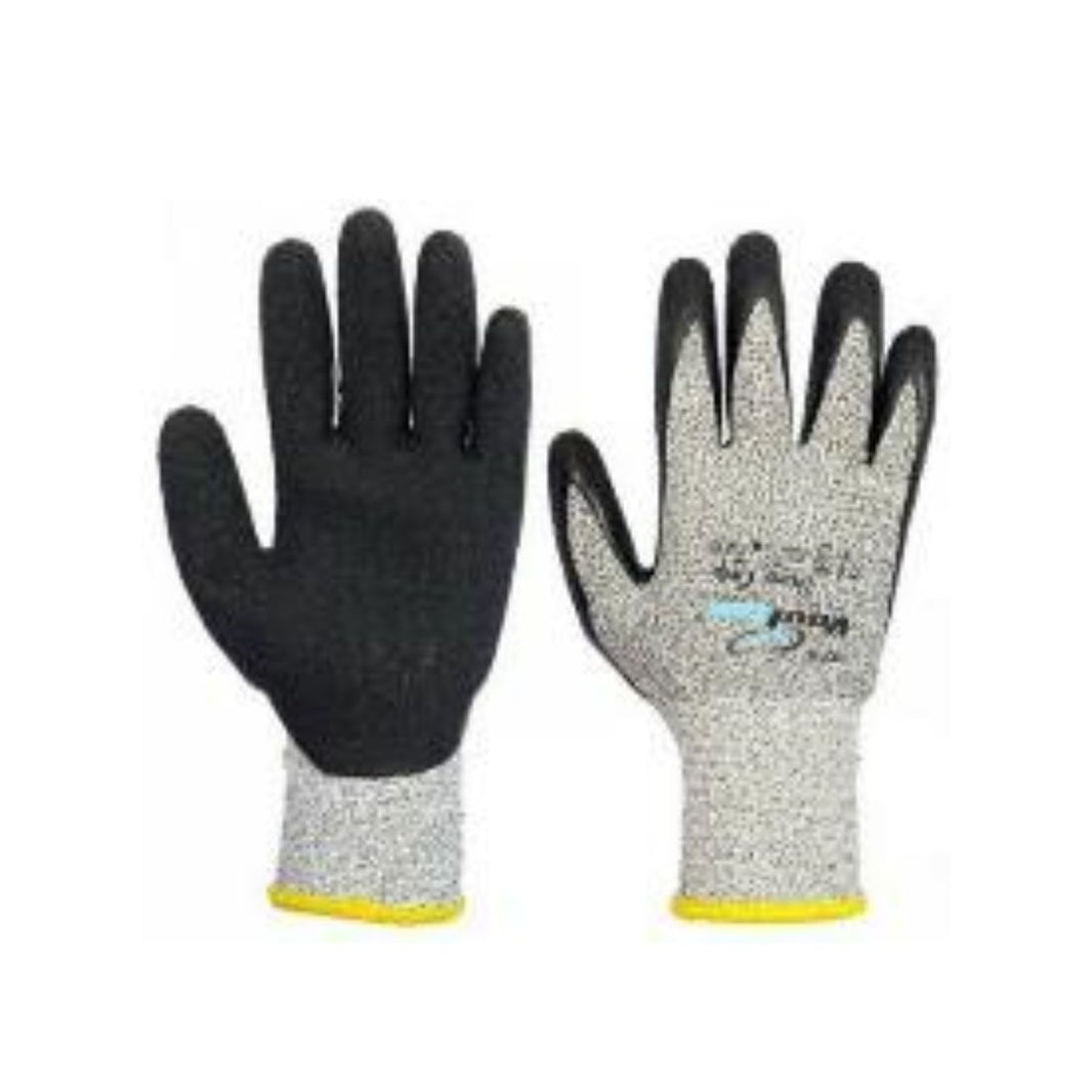 Vaultex SAO Cut D Gloves With NR Wrinkle Latex Coated Grey Black
