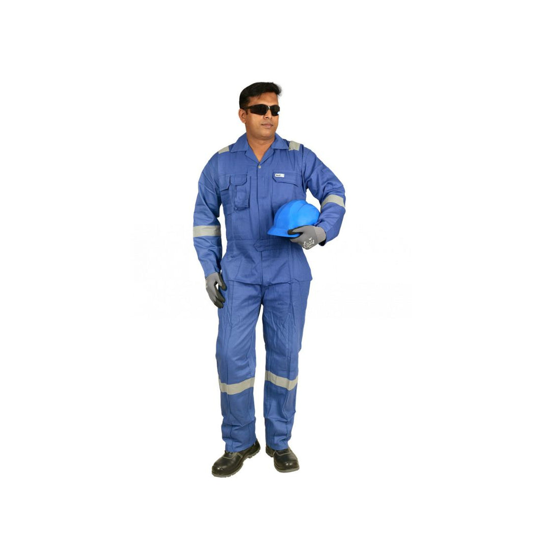 Vaultex SEV 100% Cotton Coverall With Reflective - Royal Blue