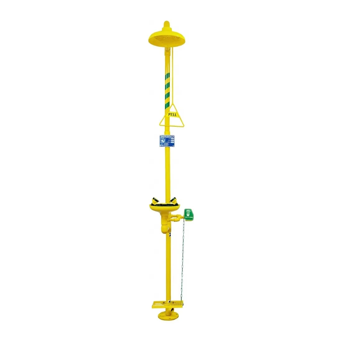 Vaultex STD Emergency Safety Shower and Eyewash - Yellow & Green