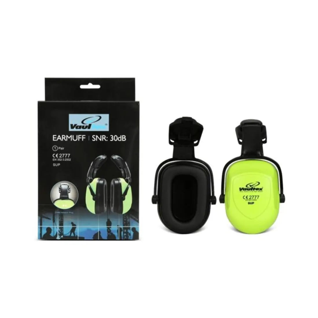 Vaultex SUP ABS Helmet Mounted Ear Muff - Green