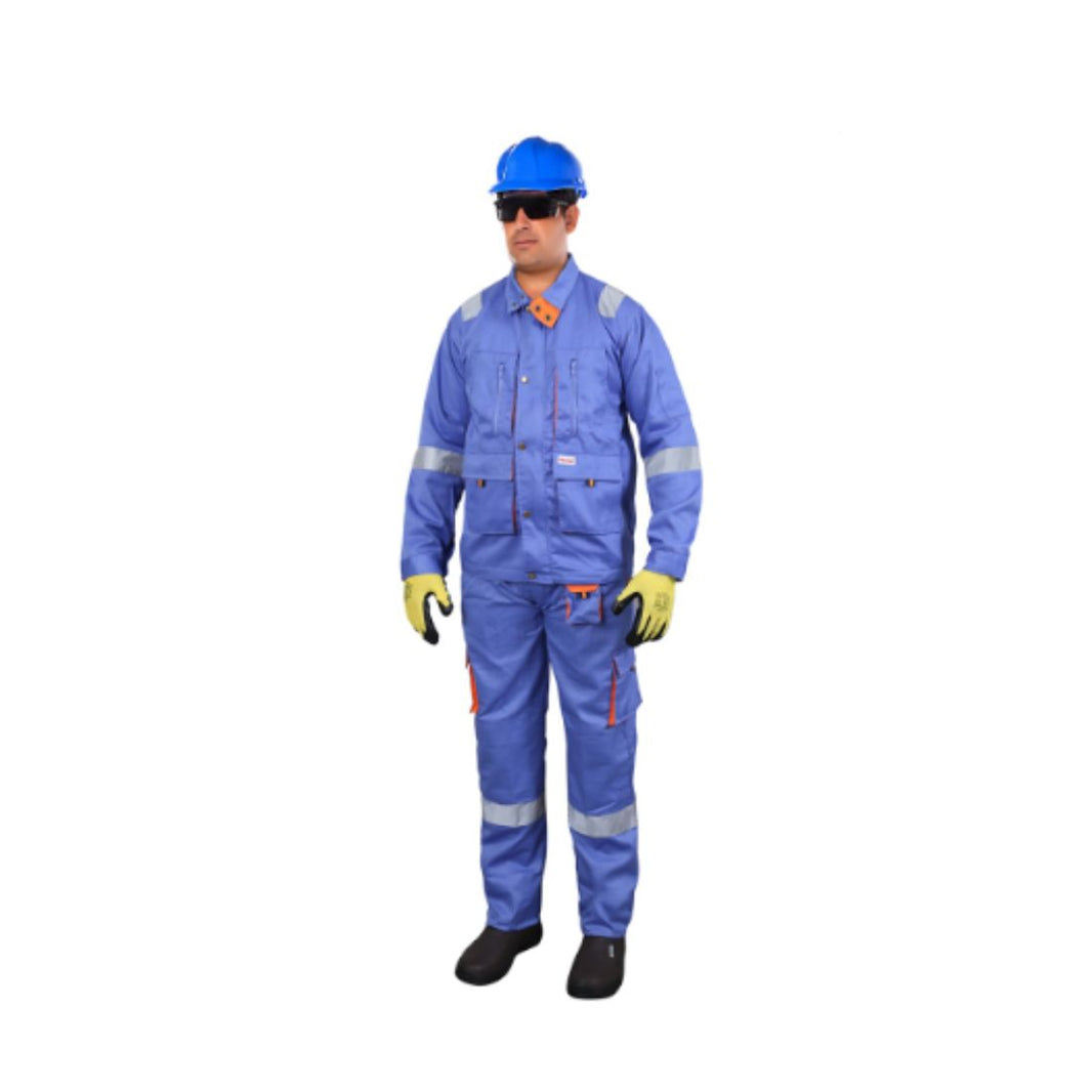 Vaultex TDB 100% Twill Pant & Shirt With Reflective - Petrol Blue