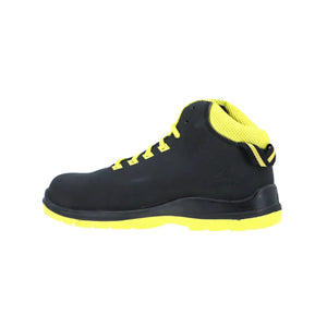 Vaultex TPS S3 High Ankle Steel Toe Safety Shoes Black & Neon Yellow