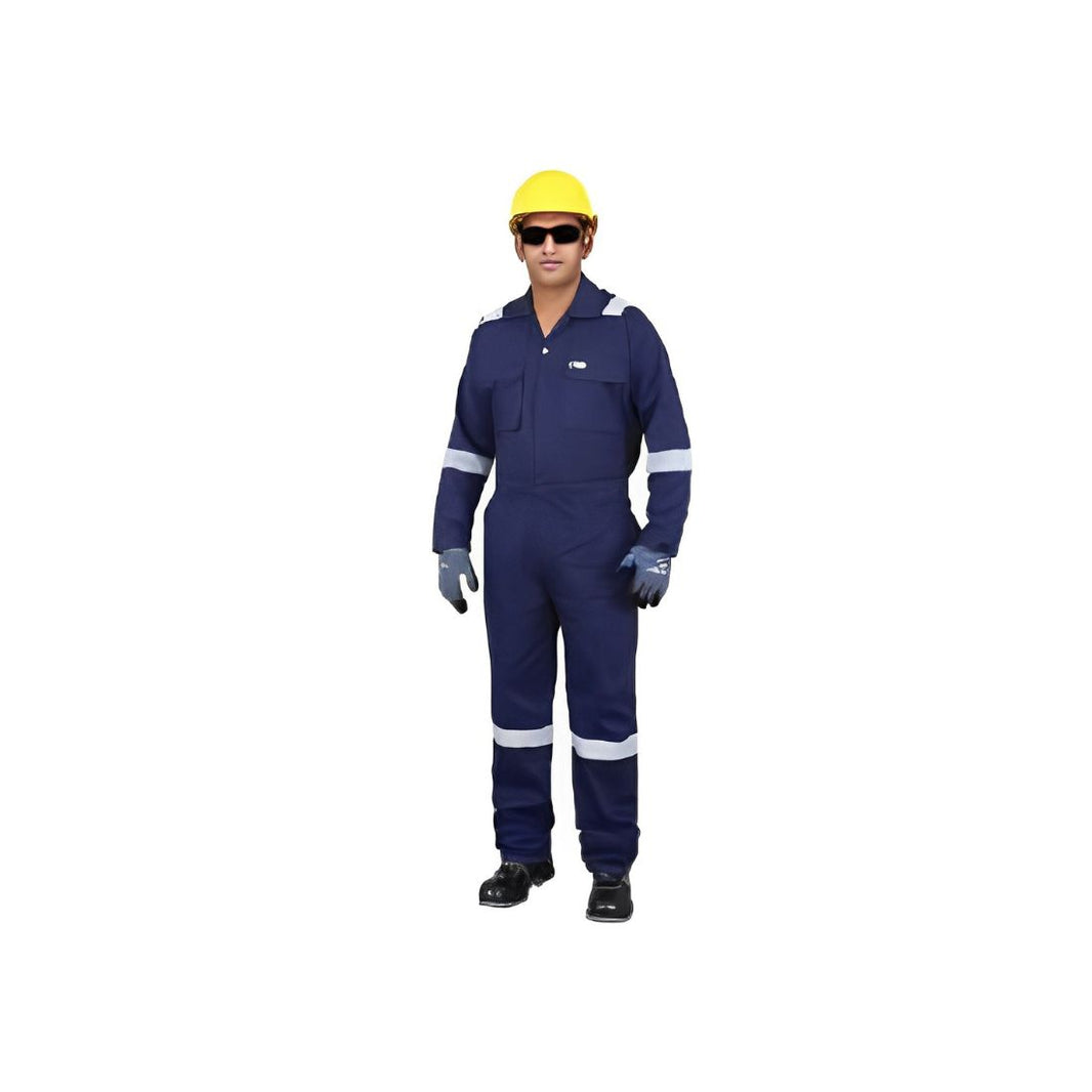 Vaultex VED 100% Cotton Coverall With Reflective - Navy Blue