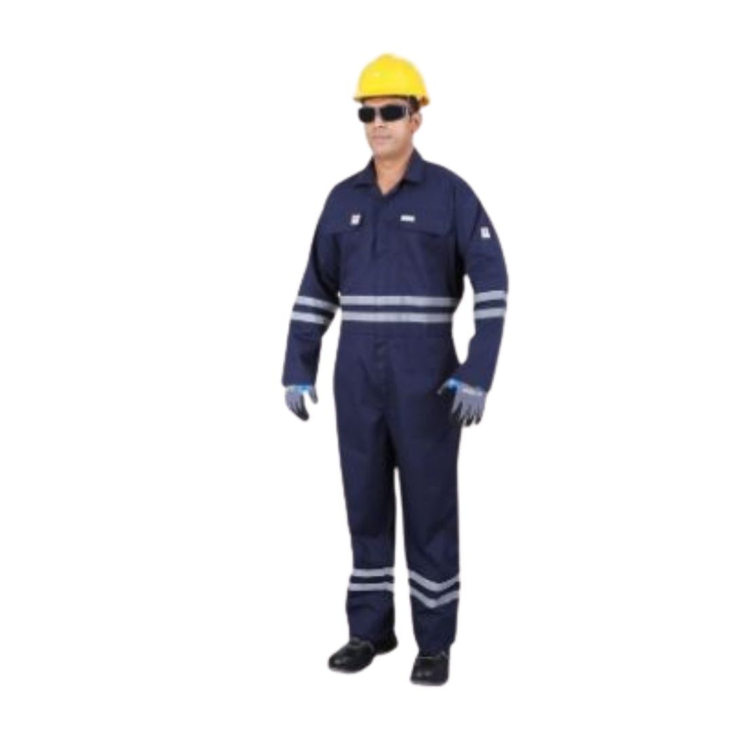 Vaultex VNR 100% Cotton Fire Retardant Coverall With Reflective Navy Blue