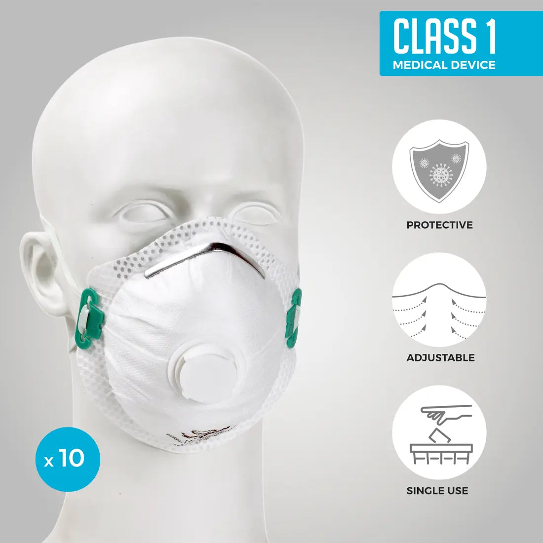 Vaultex MAP FFP2 Respirator With Valve 10 pcs - White