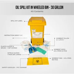 Vaultex MTS Oil Spill Kit In Wheeled Bin - 30 Gallons - Slide 5