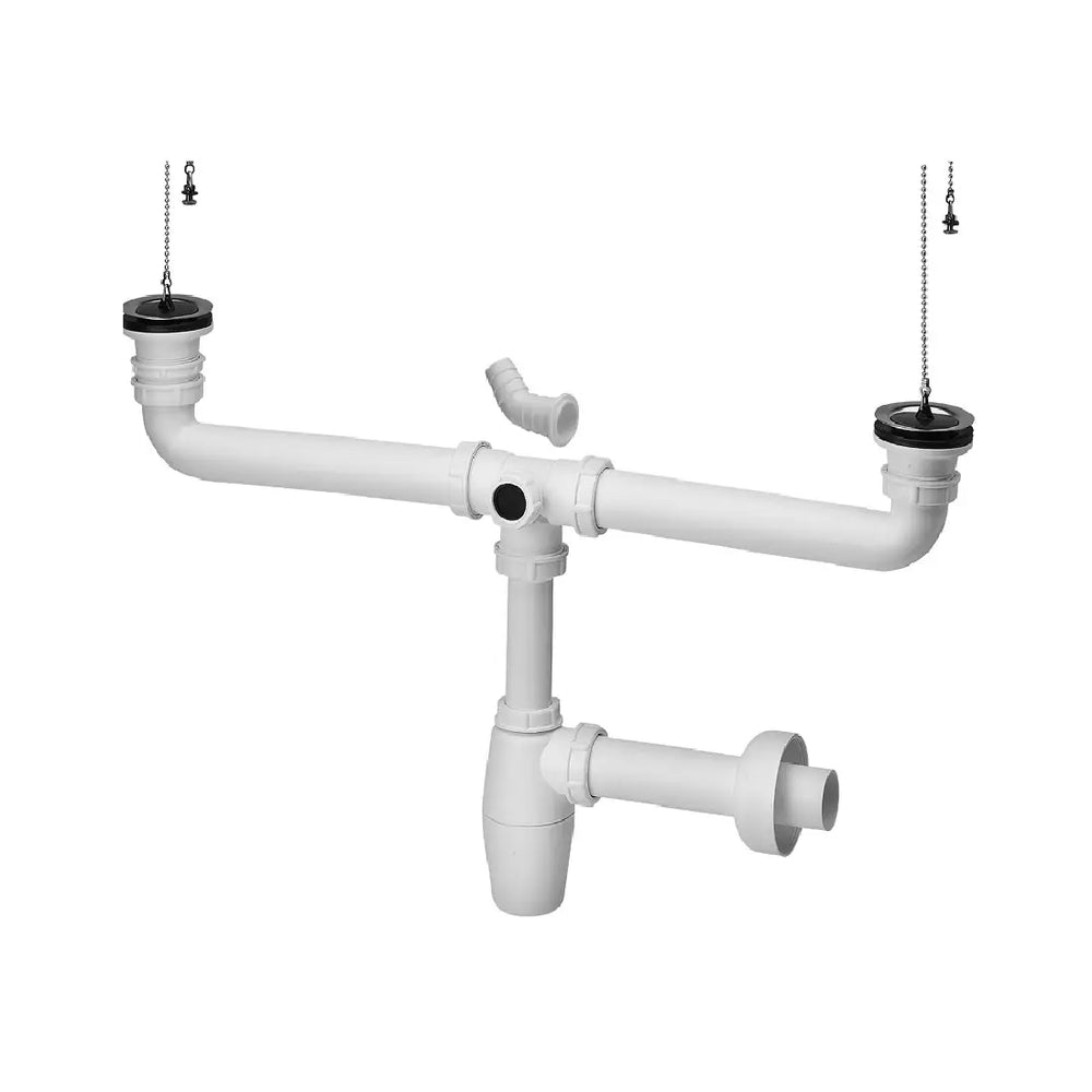 Viega PVC Bottle Double Trap 1-1/2 x 1-1/2 Inch - White