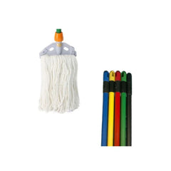 Vita Cotton Wet Mop with Holder & Metal Handle 260gms CJ9007FM+MH - White - Slide 2