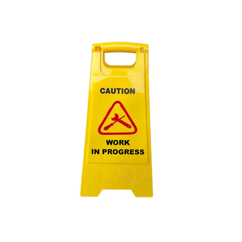 Work in Progress Caution Sign Board - Yellow