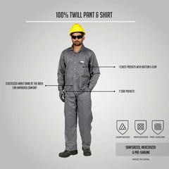 Workland ADG 100% Twill Pant & Shirt - Grey - Slide 3