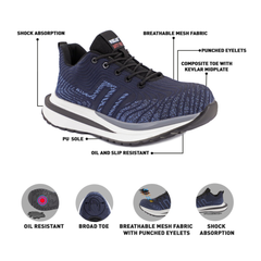Workland DSP SBP Low Ankle Non-Metal Safety Shoe - Navy/Light blue - Slide 2
