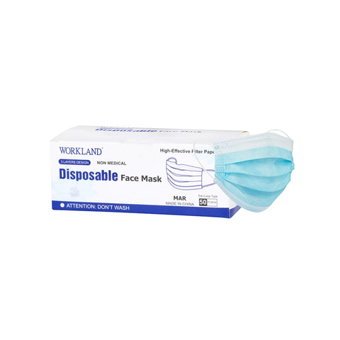 Workland MAR 3 Ply Disposable Non-Medical Mask, 50 pcs - Blue