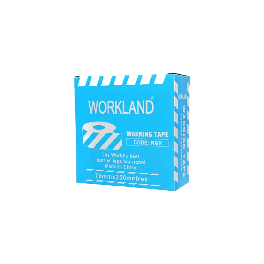 Workland NGR Warning Tape - Blue & White, 70MM X 250 Meters