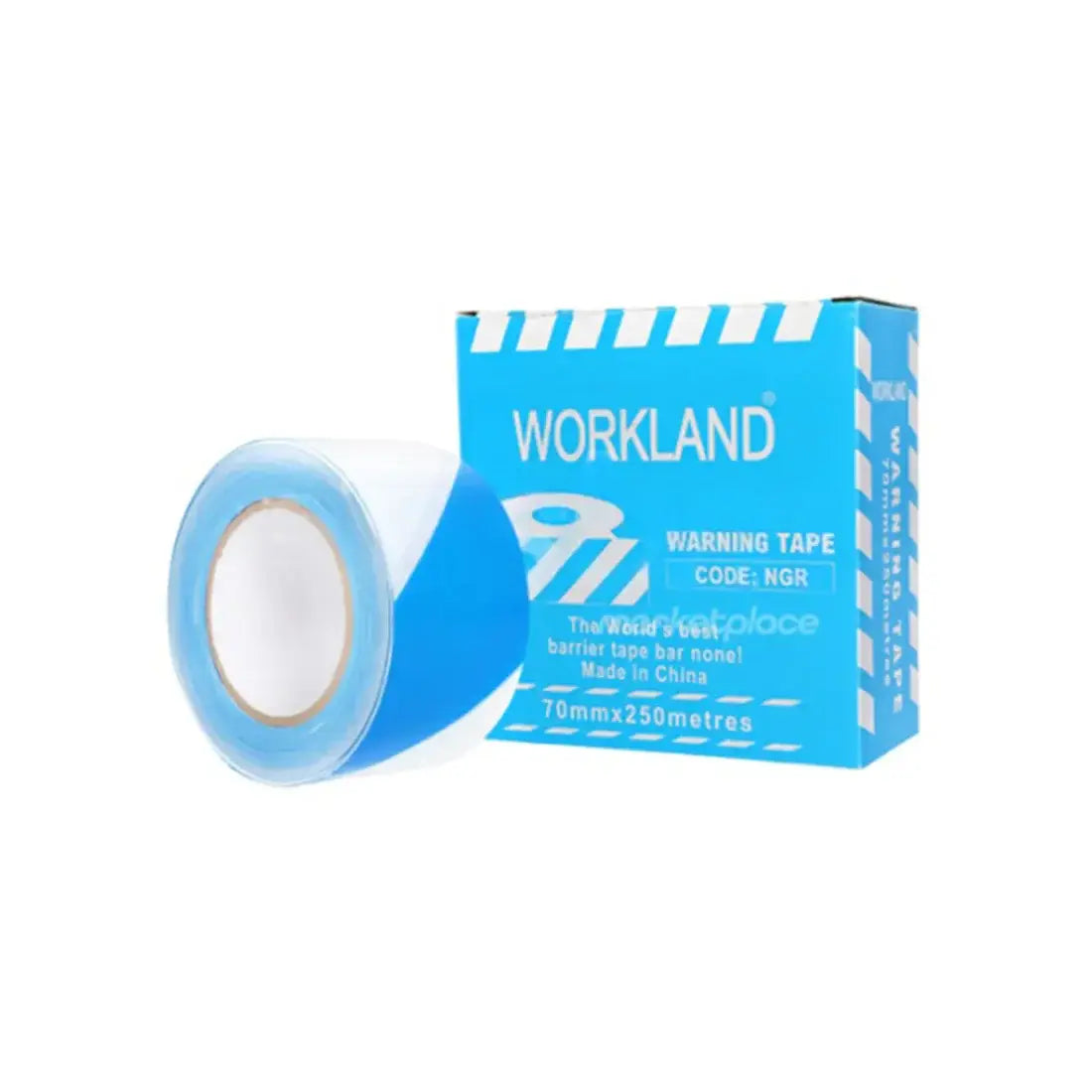 Workland NGR Warning Tape - Blue & White, 70MM X 250 Meters