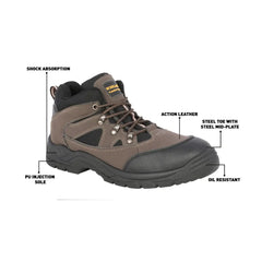 Workland RSM SBP High Ankle Protective Safety Shoe - Brown - Slide 4