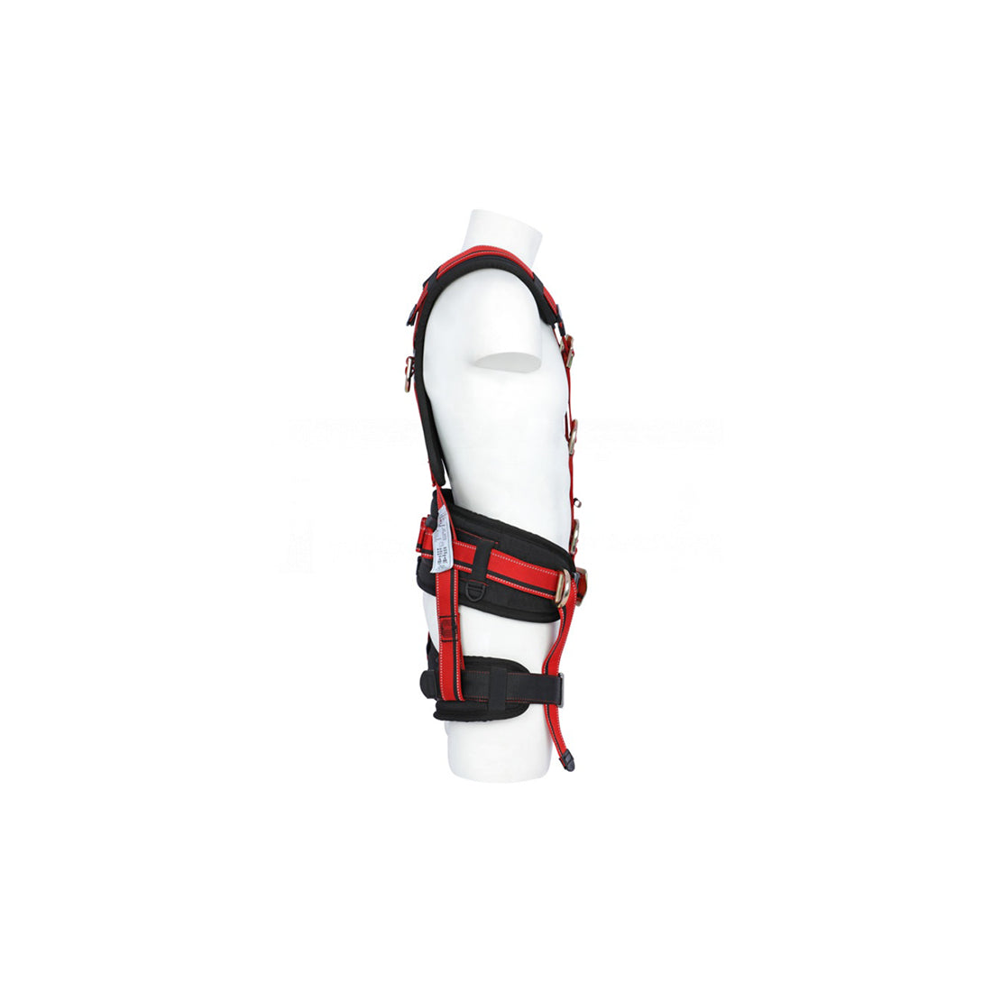 Zecchin UIX Full Body Harness with Shock Absorbing Double Lanyard - Black & Red