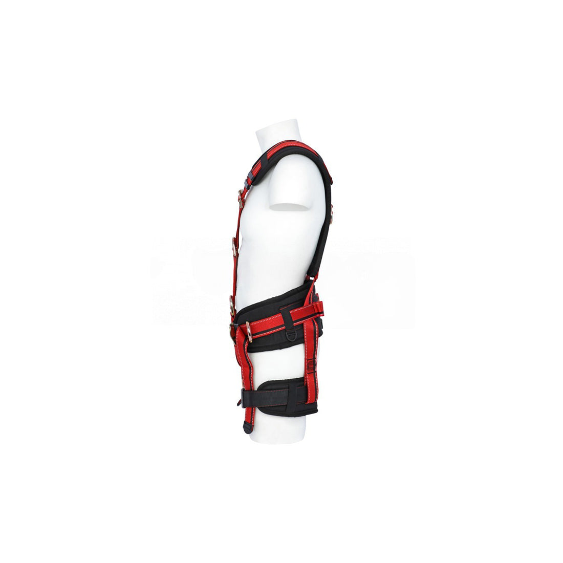 Zecchin UIX Full Body Harness with Shock Absorbing Double Lanyard - Black & Red