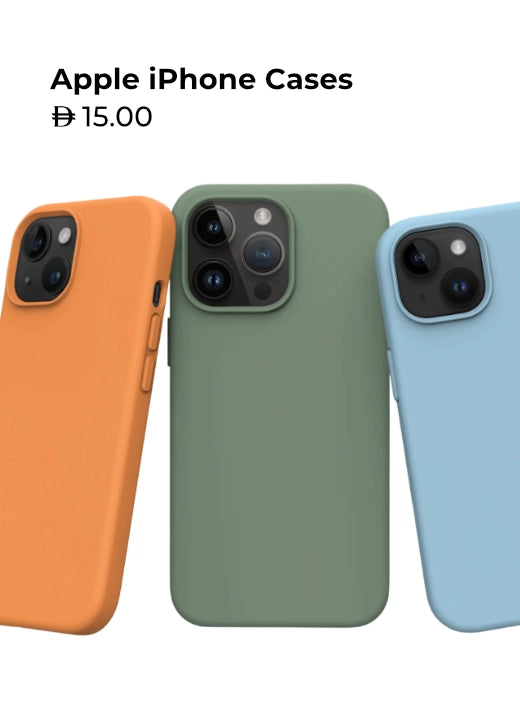 Colorful Apple iPhone cases in various colors for sale at AED 15.00