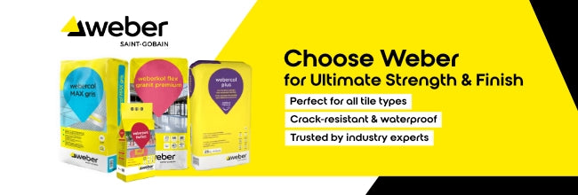 Weber tile adhesives and grouts – waterproof, crack-resistant construction solutions for durable tiling, trusted by professionals
