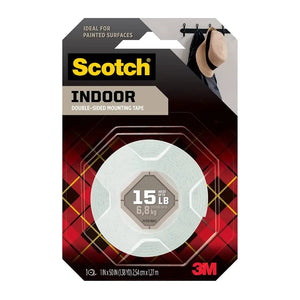 3M Scotch Indoor Double-Sided Mounting Tape 114S White