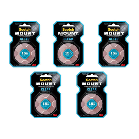 3M Scotch Mount Double-Sided Mounting Tape 410H, 5 pcs - Clear