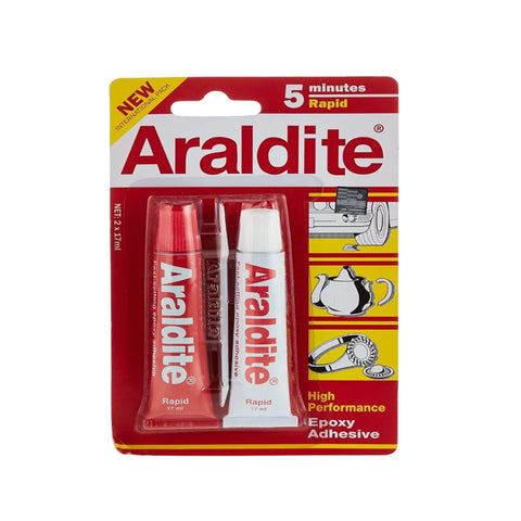 Araldite Rapid Epoxy Adhesive 17ml, 5 min - Red