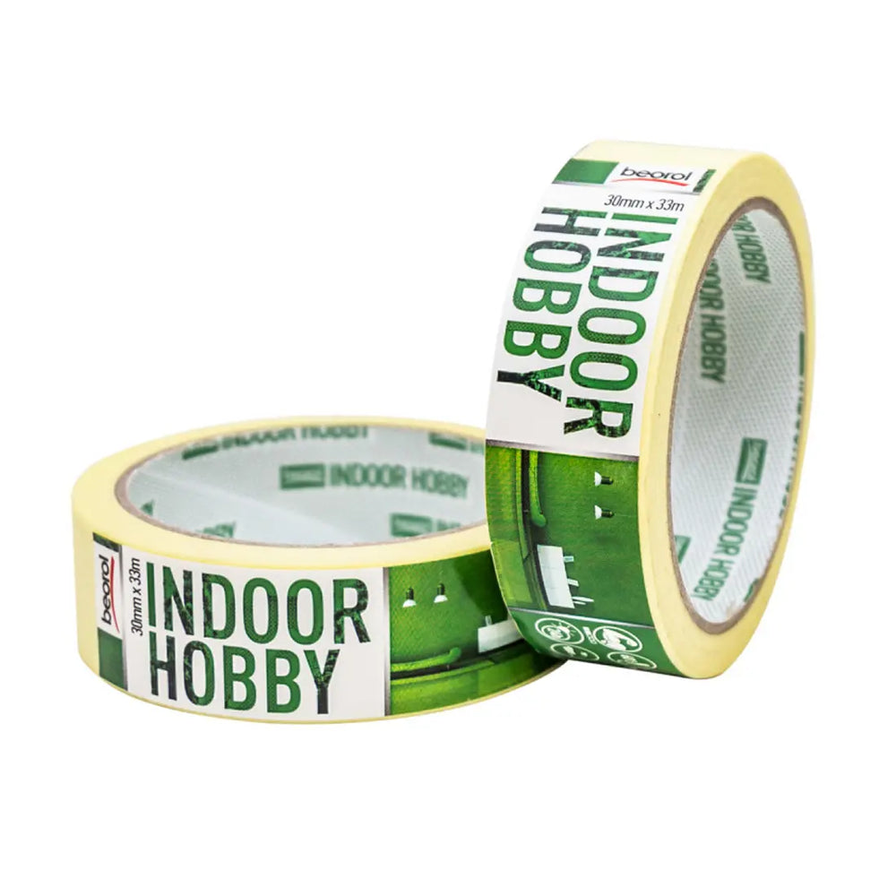 Beorol MK30 Masking Tape, Indoor Hobby 30mm x 33m Yellow