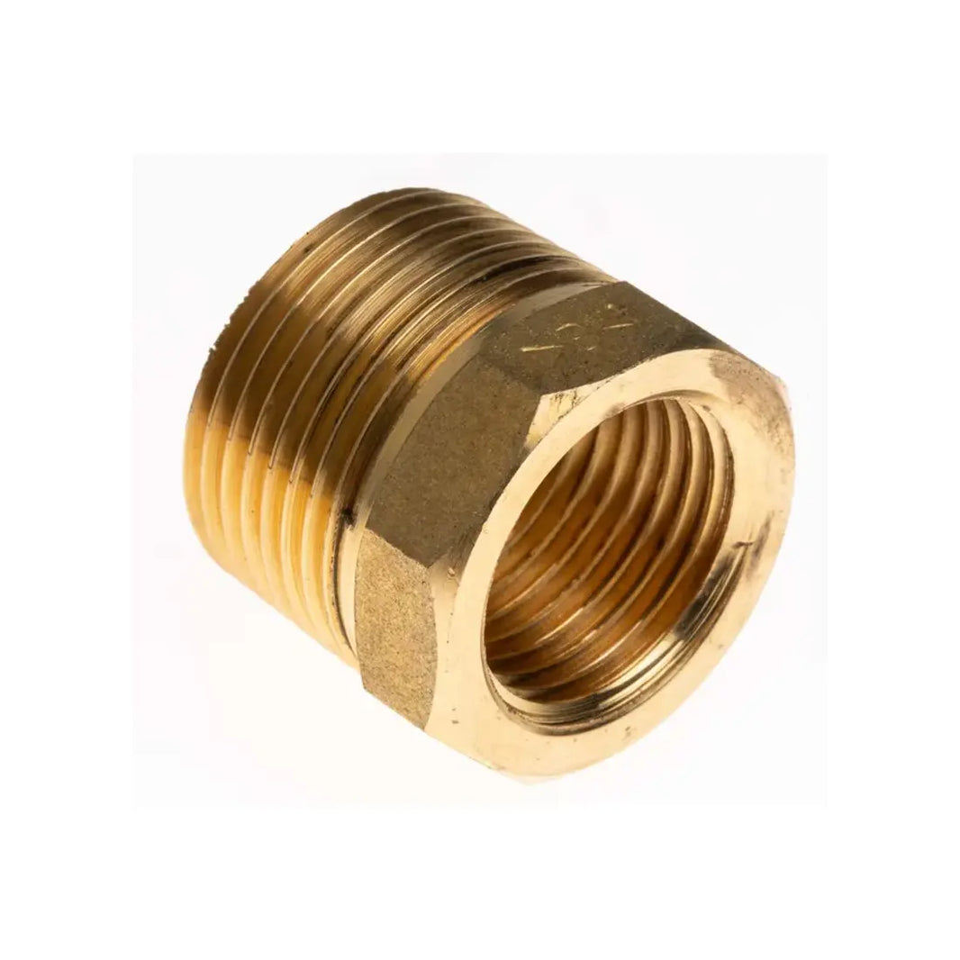 Brass Hex Nipple Reducer Bush Male 3/4 inch x Female 1/2 inch