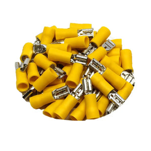Giffex FDD5.5-250 Female Quick Disconnect Crimp, PVC Insulated Terminal 100 pcs - Yellow