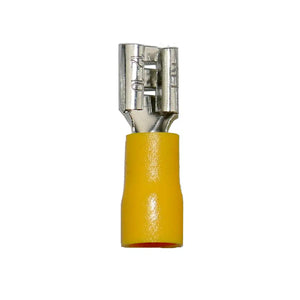 Giffex FDD5.5-250 Female Quick Disconnect Crimp, PVC Insulated Terminal 100 pcs - Yellow