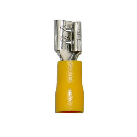 Giffex FDD5.5-250 Female Quick Disconnect Crimp, PVC Insulated Terminal 100 pcs - Yellow