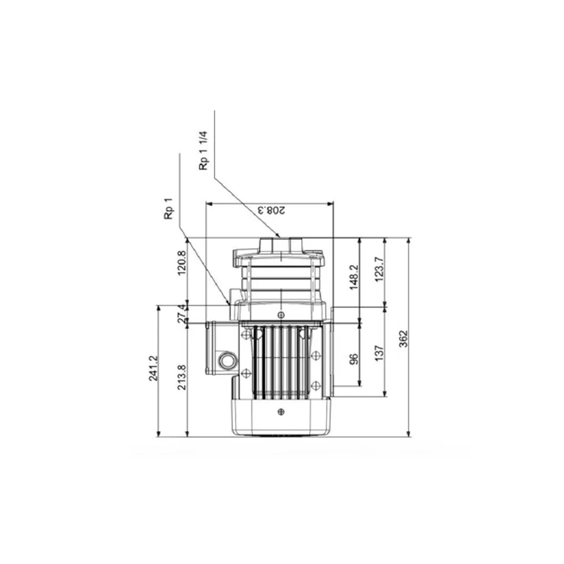 Grundfos Water Pump Horizontal Multistage Centrifugal 1.5HP Single Phase, CM5-4, 97901003