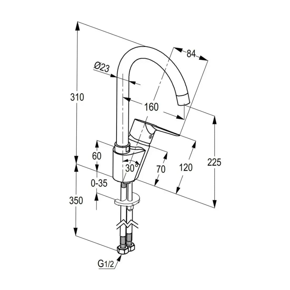 Kludi Rak RAK10050-09 Polaris Single Lever Sink Mixer - Chrome