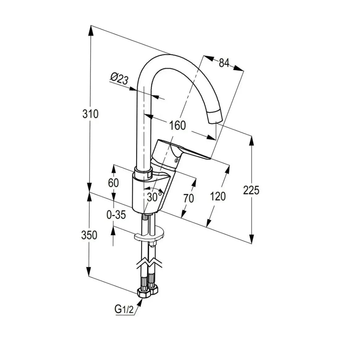 Kludi Rak Polaris Single Lever Sink Mixer RAK10050-09 - Chrome