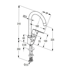Kludi Rak Polaris Single Lever Sink Mixer RAK10050-09 - Chrome - Slide 2