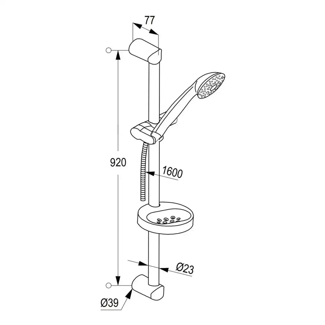 Kludi Rak RAK6013105T Trio 1S Shower Set - Chrome
