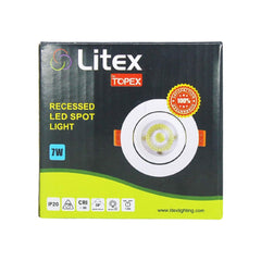 Litex Recessed LED Spot Light Movable 7W 6500K 525lm, SP7/LTX, Daylight - Slide 3