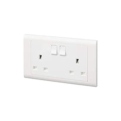 MK Essentials MV2747WHI 13A 2G SP Switch Socket - White - Slide 3
