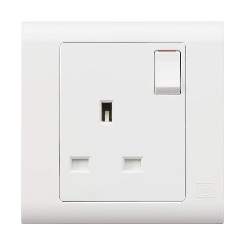 MK Essentials MV2757WHI 13A 1G Single Pole Switched Socket - White