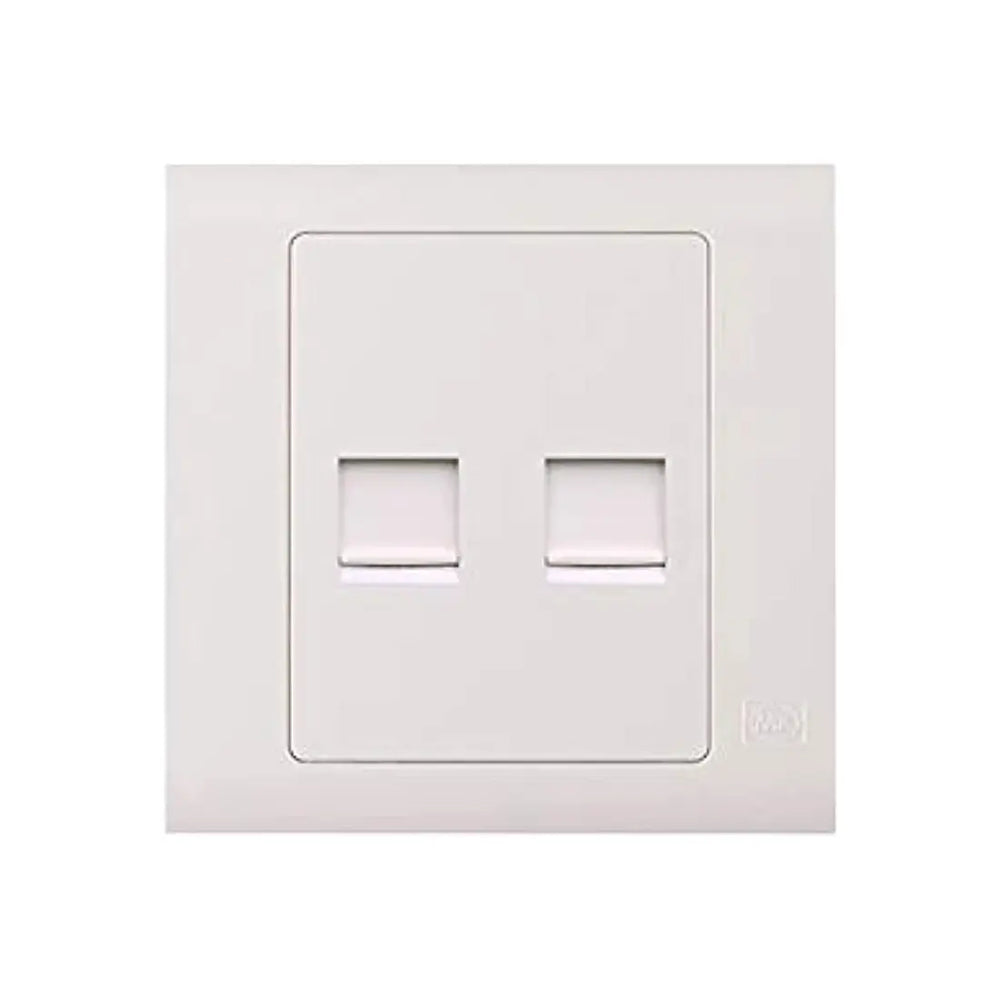 MK Essentials MV429WHI 1G RJ45 CAT6 Dual Port Data Outlet Socket