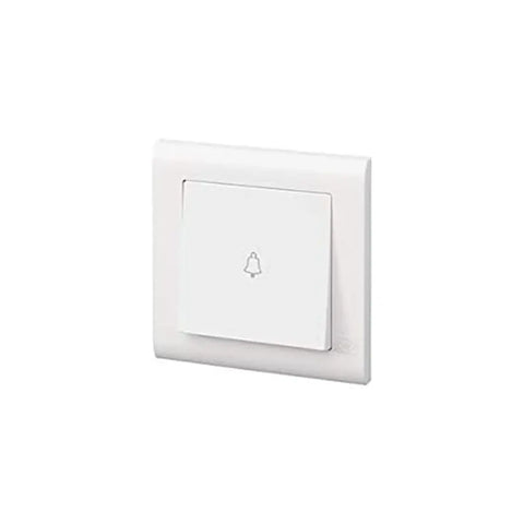MK Essentials MV4778BWHI 10A 1G Push Switch with Bell Symbol, Wide Rocker - White