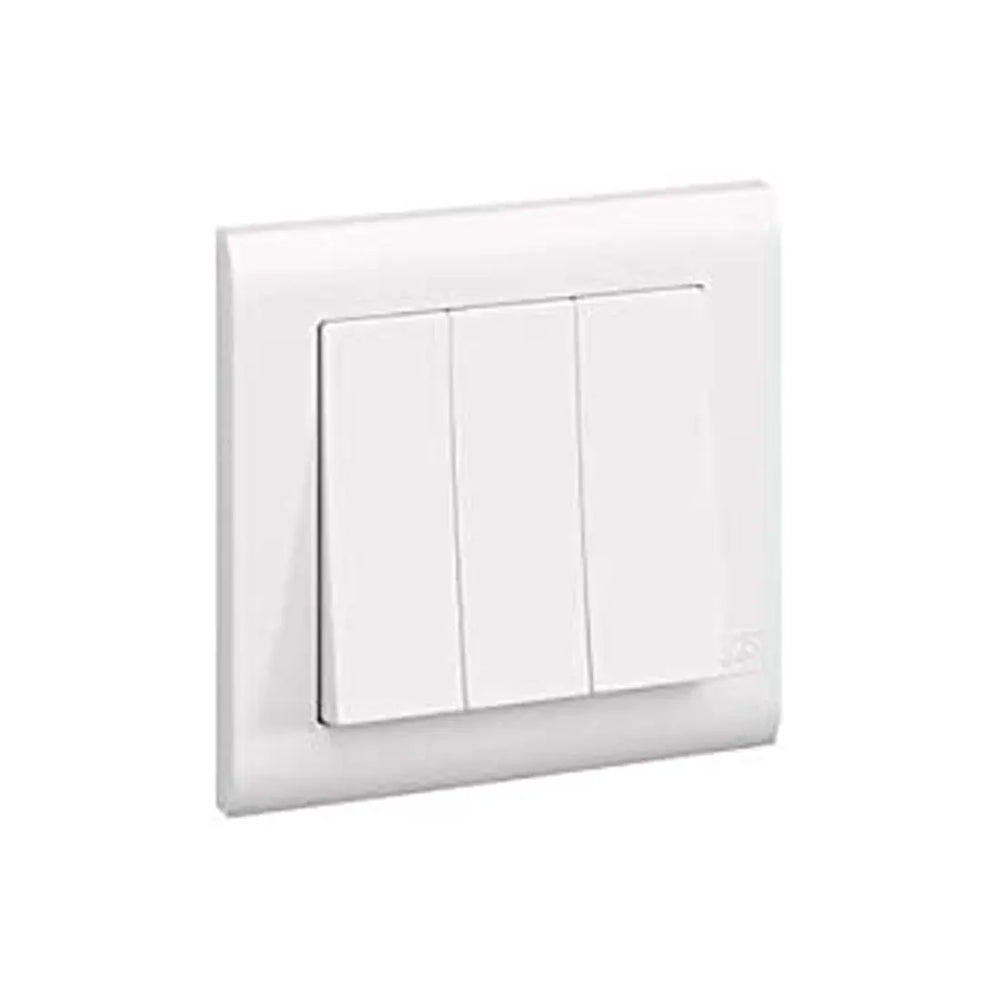 MK Essentials MV4783W1WHI 10AX 3G 1Way Switch, Wide Rocker White