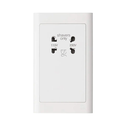 MK Essentials MV701WHI 115/230V Shaver Socket - White